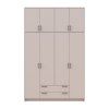 Kleiderschrank Doros Rondi mit Drehtüren mit Oberschrank Kaschmir 4 Türen 160x52x260 (80738488)