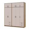 Kleiderschrank mit Aufsatz Doros Rondi Artisan Eiche/Kaschmir 2+3 Türen 203x52x236 (42005666)
