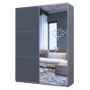 Kleiderschrank Doros G-Caiser Schiebetüren Graphitgrau mit Glas 180x60x240 (42005088)