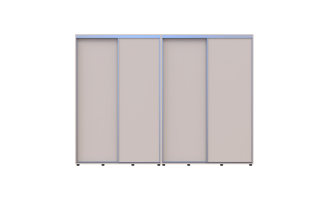 Kleiderschrank Doros Sigma Slim Schiebetüren Kaschmir 2+2 Türen 290x45x214.4 (42005604)