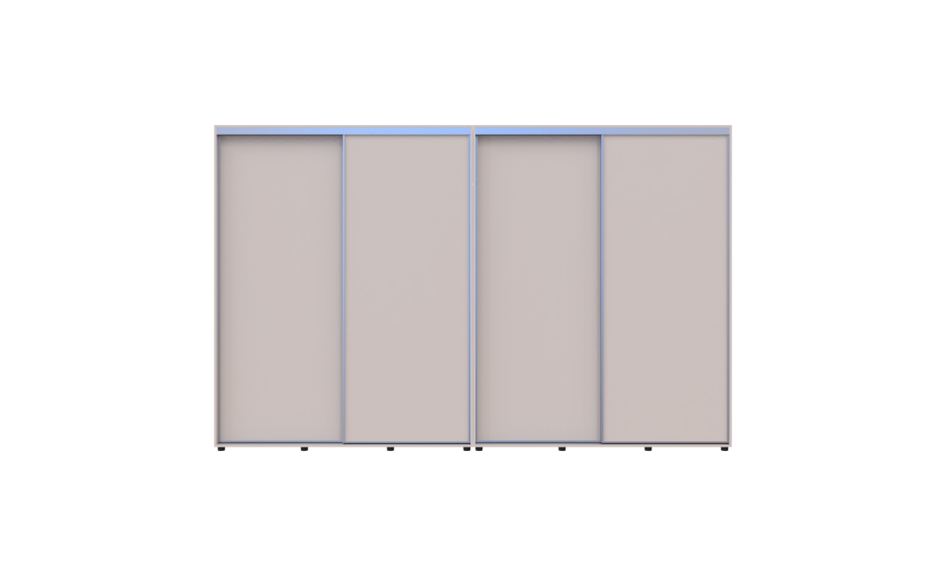 Kleiderschrank Doros Sigma Slim Schiebetüren Kaschmir 2+2 Türen 340x45x214.4 (42005614)