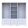 Kleiderschrank Doros Gelar Weiß 2+2 Türen Säulenschrank 215x49,5x203,4 (42005165)