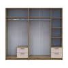 Kleiderschrank mit Spiegel Doros Rondi Artisan Eiche/Kaschmir 2+3 Türen 203x52x195 (42005655)