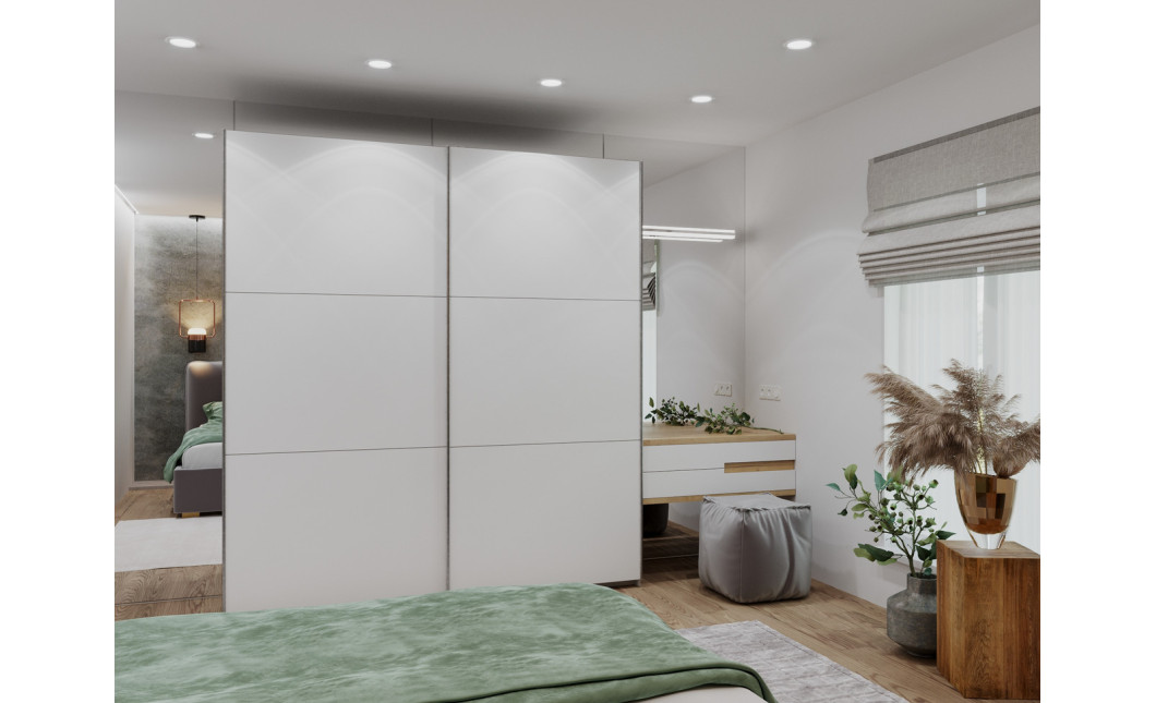 Kleiderschrank Doros G-Caiser Schiebetüren Weiß 2 Türen 220x60x240 (42003007)