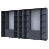 Kleiderschrank Doros Gelar Graphitgrau 4+4 Türen mit offenem Regal 348,2x49,5x203,4 (42005065)