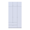 Kleiderschrank Doros Lukas mit Drehtüren Weiß 3 Türen 120x50x240 (80737796)