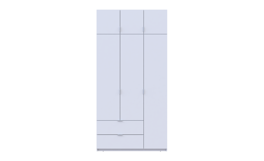 Kleiderschrank Doros Lukas mit Drehtüren Weiß 3 Türen 120x50x240 (80737796)
