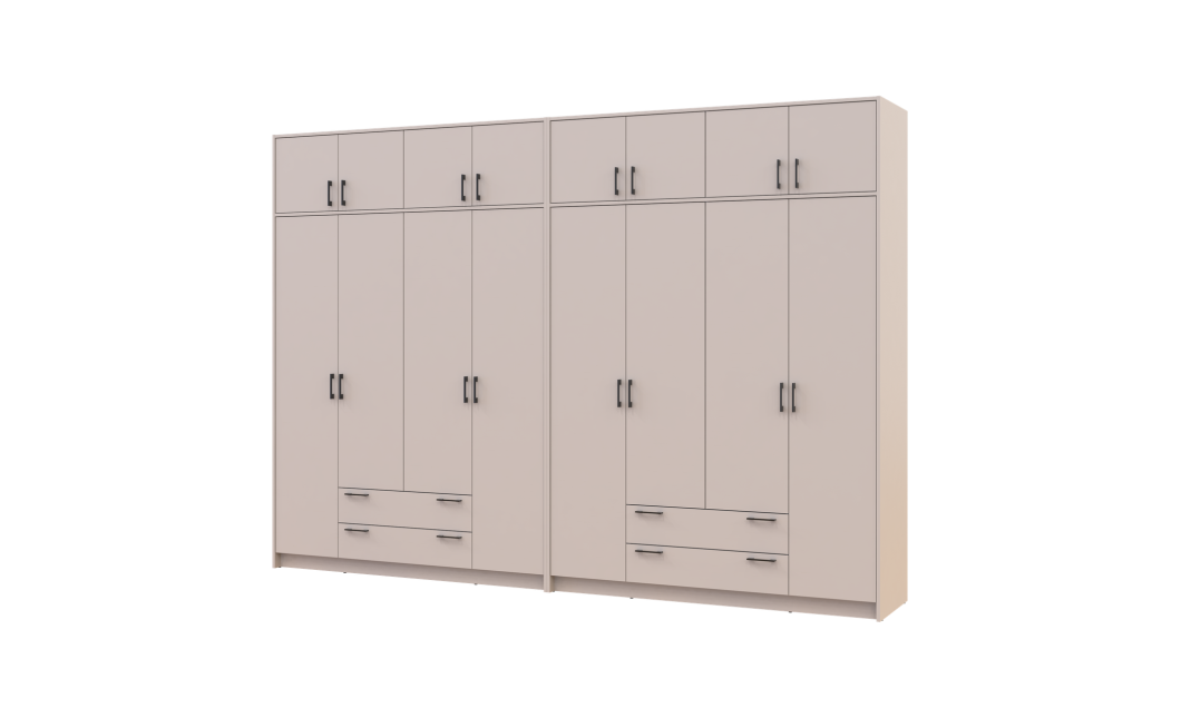Kleiderschrank mit Aufsatz Doros Rondi Kaschmir 4+4 Türen 320x52x236 (42005638)