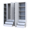 Kleiderschrank Doros Gelar Weiß 4 Türen Säulenschrank 215x49,5x203,4 (42005164)