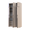 Kleiderschrank mit Schubladen und Aufsatz Doros Kasper Kaschmir 3 Türen 135x48x245 (42005566)