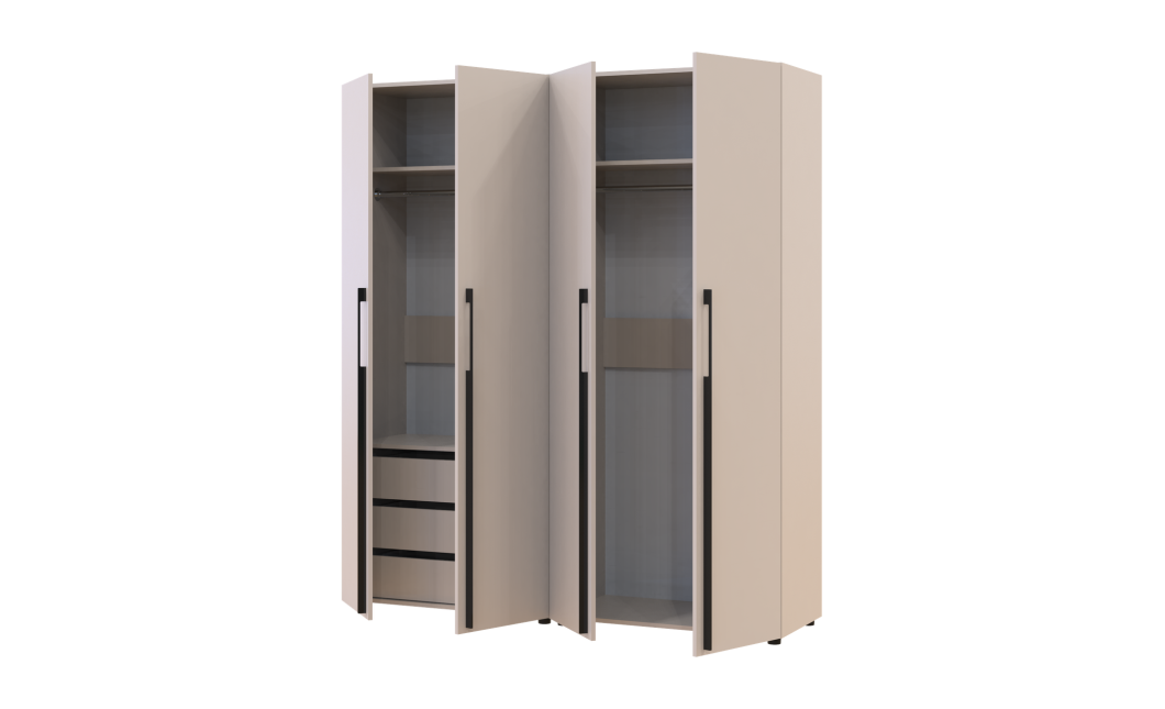 Kleiderschrank mit Schubladen Doros Kasper Kaschmir 2+2 Türen 180x48x204 (42005728)