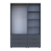 Kleiderschrank Doros Gelar Graphitgrau 2 Türen Säulenschrank 137,5x49,5x203,4 (42005168)