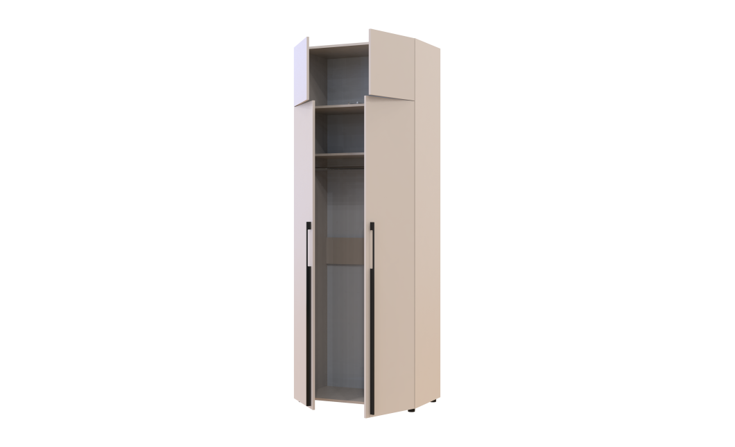 Kleiderschrank mit Aufsatz Doros Kasper Kaschmir 2 Türen 90x50x245 (42005518)