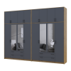 Kleiderschrank mit Spiegel und hohem Aufsatz Doros Rondi Artisan Eiche/Graphit 4+4 Türen 320x52x260 (42005723)