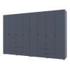 Kleiderschrank Doros Gelar Set mit Drehtüren Graphitgrau 4+4 Türen 310x49,5x203,4 (42002130)