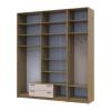Kleiderschrank Doros Rondi mit Kleiderstange und hohem Oberschrank Artisan Eiche/Kaschmir 4 Türen 220x52x260 (42005300)