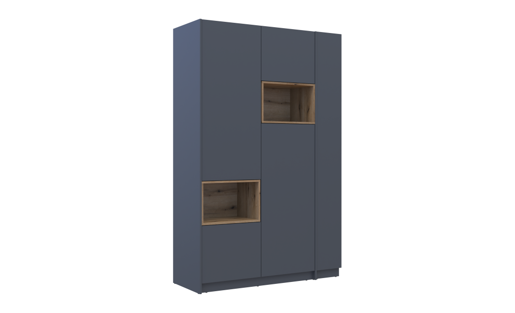 Kleiderschrank Doros Dale mit Drehtüren Anthrazit/Ewok Eiche 2 Türen 143,2x52x220 (42005337)