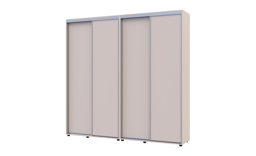 Kleiderschrank Doros Sigma Slim Schiebetüren Kaschmir 2+2 Türen 220x45x214.4 (42005590)