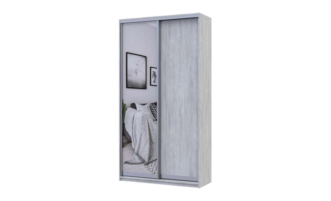 Kleiderschrank Doros City Light Natti Luc Schiebetüren mit Spiegel 120x45x225 (80736500)