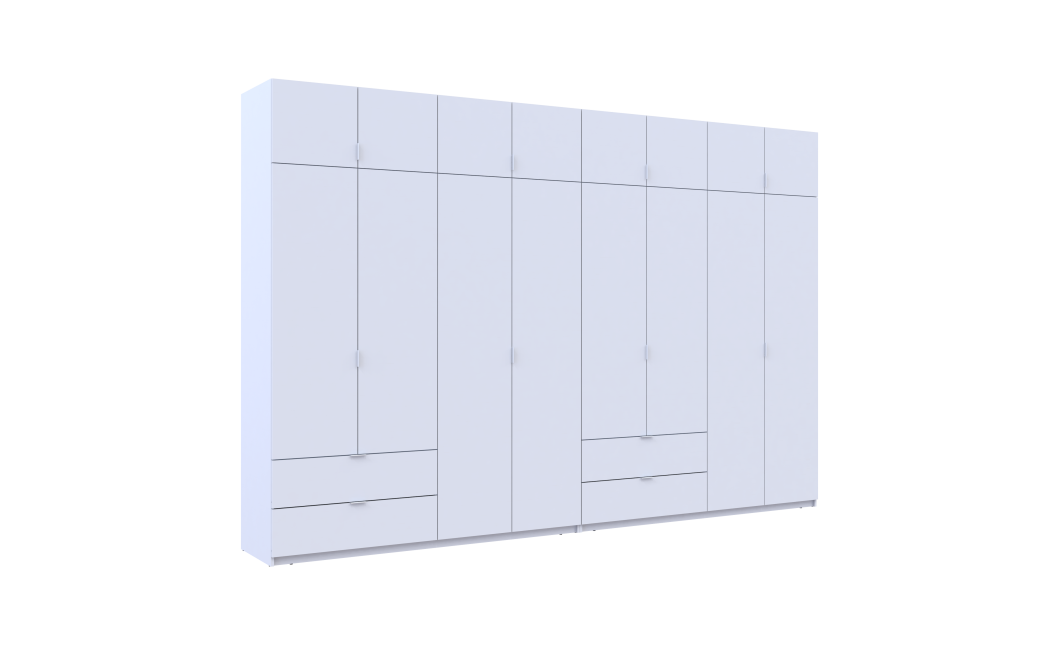 Kleiderschrank-Set Doros Lukas Weiß 4+4 Türen 360x50x240 (42005142)