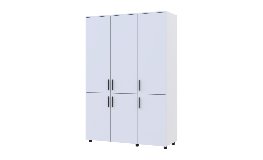 Kleiderschrank Doros Thorn Weiß 3 Türen Kleiderstange 135x51,6x200 (44900483)