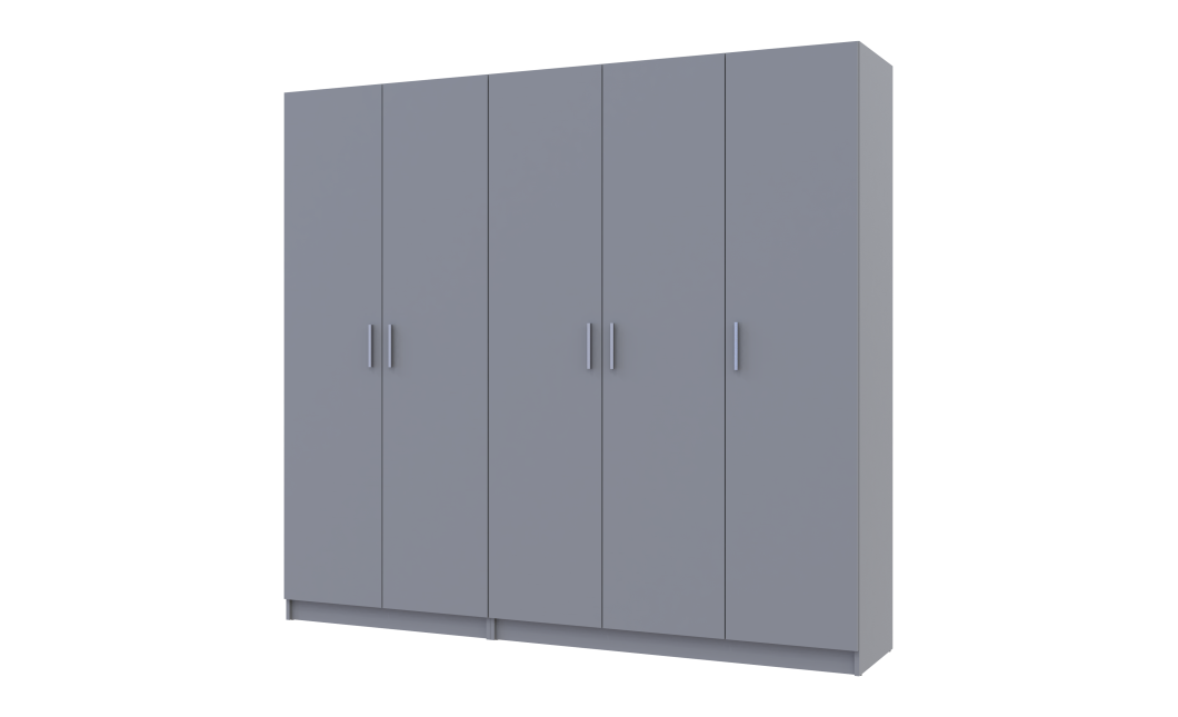 Kleiderschrank-Set Doros Promo Grau 2+3 Türen 225x48x204 (80737767)
