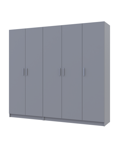 Kleiderschrank-Set Doros Promo Grau 2+3 Türen 225x48x204 (80737767)