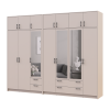 Kleiderschrank mit Spiegel und Aufsatz Doros Rondi Kaschmir 3+4 Türen 281x52x236 (42005637)
