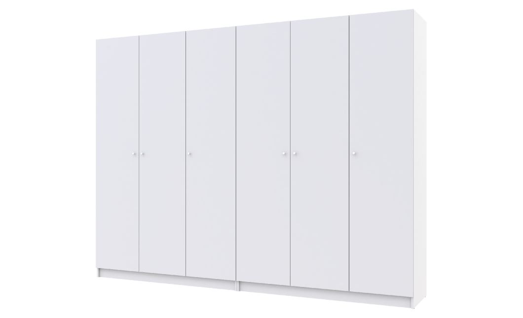 Kleiderschrank Doros Promo mit Drehtüren Weiß 3+3 Türen 270x48x204 (42005006)