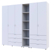 Kleiderschrank Doros Gelar Weiß 2+3 Türen mit offenem Regal 231,9x49,5x203,4 (42005032)