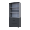 Kleiderschrank Doros Thorn Anthrazit/Grau 2 Türen 3 Schubladen Böden 90x51,6x200 (44900474)