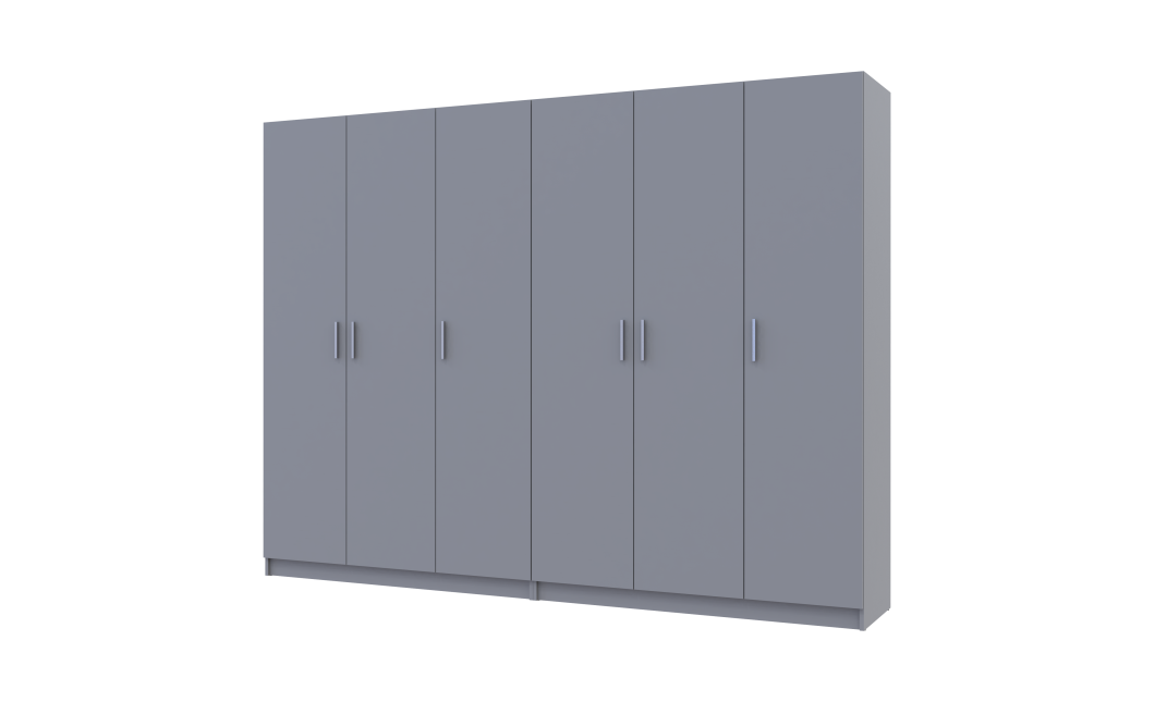 Kleiderschrank-Set Doros Promo Grau 3+3 Türen 270x48x204 (80737768)