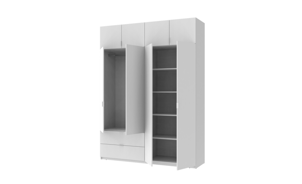 Kleiderschrank Doros Lukas mit Drehtüren Weiß 180x50x240 (80737069)