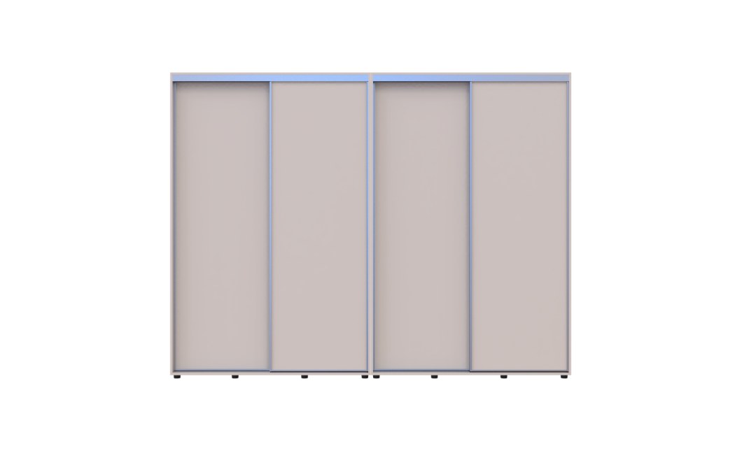 Kleiderschrank Doros Sigma Slim Schiebetüren Kaschmir 2+2 Türen 280x60x214.4 (42005603)