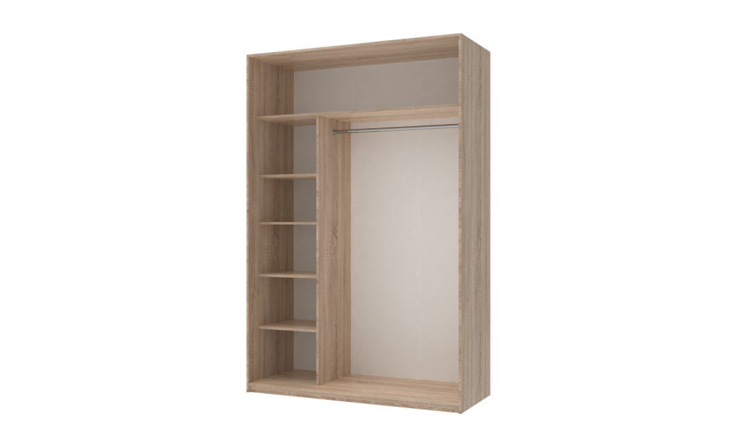 Kleiderschrank Doros City Light Schiebetüren Sonoma Eiche mit Spiegel 150x60x225 (44900073)