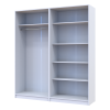 Kleiderschrank Doros Promo Set mit Böden Weiß 2+2 Türen 180x48x204 (44900288)