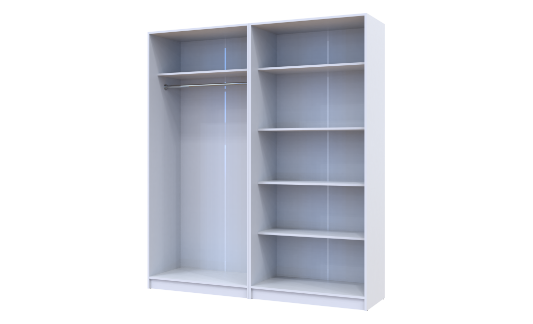 Kleiderschrank Doros Promo Set mit Böden Weiß 2+2 Türen 180x48x204 (44900288)