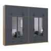 Kleiderschrank mit Spiegel und hohem Aufsatz Doros Rondi Artisan Eiche/Graphit 4+4 Türen 320x52x260 (42005723)
