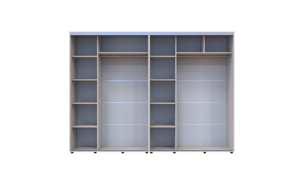 Kleiderschrank Doros Sigma Slim Schiebetüren Kaschmir 2+2 Türen 290x60x214.4 (42005605)