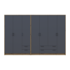Kleiderschrank Doros Rondi Artisan Eiche/Graphit 3+4 Türen 281x52x195 (42005696)