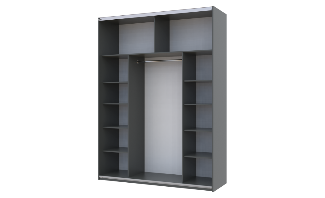 Kleiderschrank Doros G-Caiser Schiebetüren Graphitgrau Ewok Eiche 2 Türen 180x60x240 (42005014)