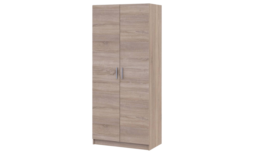 Kleiderschrank Doros Promo mit Drehtüren Sonoma Eiche mit Böden 2 Türen 90x48x204 (42005098)
