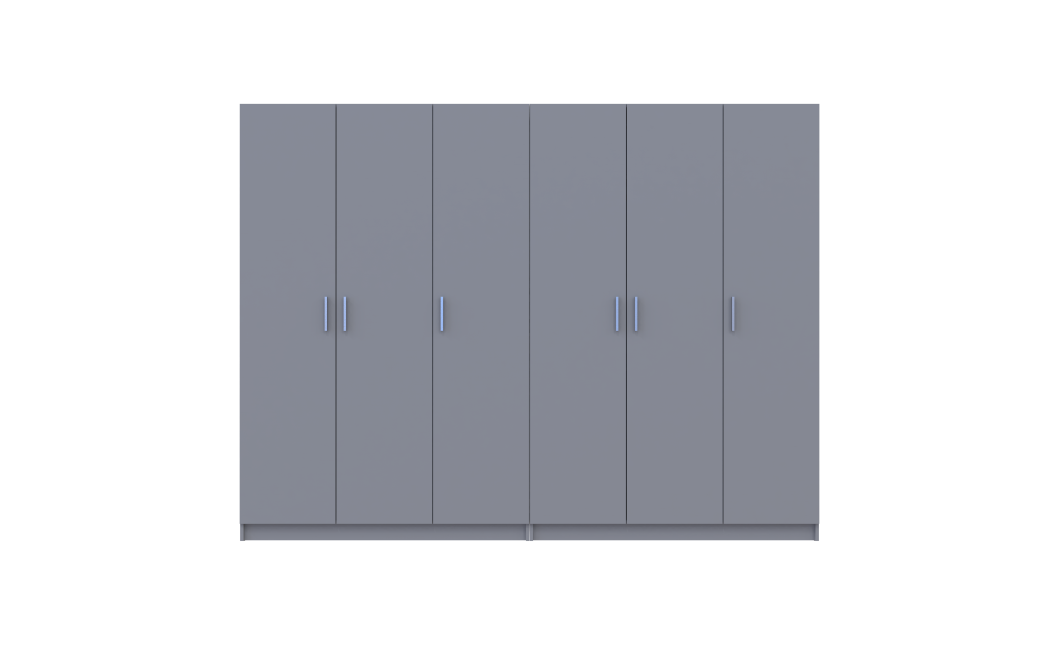 Kleiderschrank-Set Doros Promo Grau 3+3 Türen 270x48x204 (80737768)