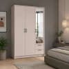 Kleiderschrank Doros Rondi mit Drehtüren mit Spiegel Kaschmir 3 Türen 121x52x195 (80738473)
