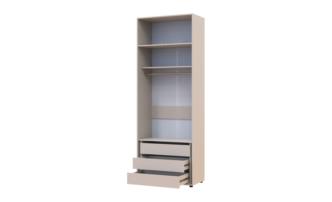 Kleiderschrank mit Schubladen und Aufsatz Doros Kasper Kaschmir 2 Türen 90x48x245 (42005538)