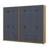 Kleiderschrank mit Aufsatz Doros Rondi Artisan Eiche/Graphit 3+4 Türen 281x52x236 (42005708)