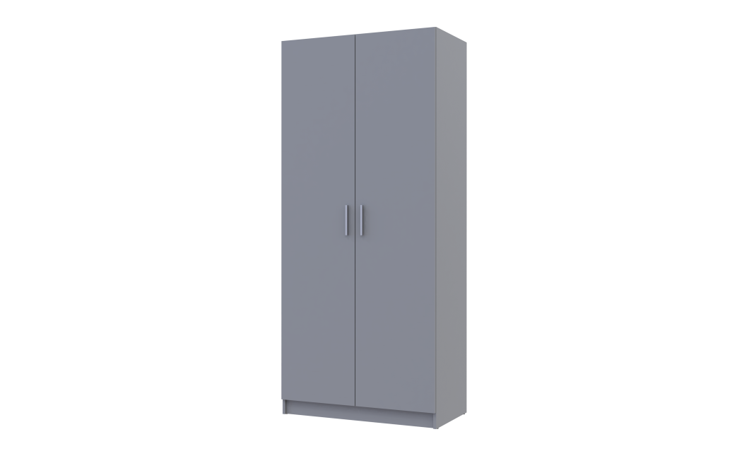 Kleiderschrank Doros Promo mit Drehtüren Grau 2 Türen 90x48x204 (80737764)