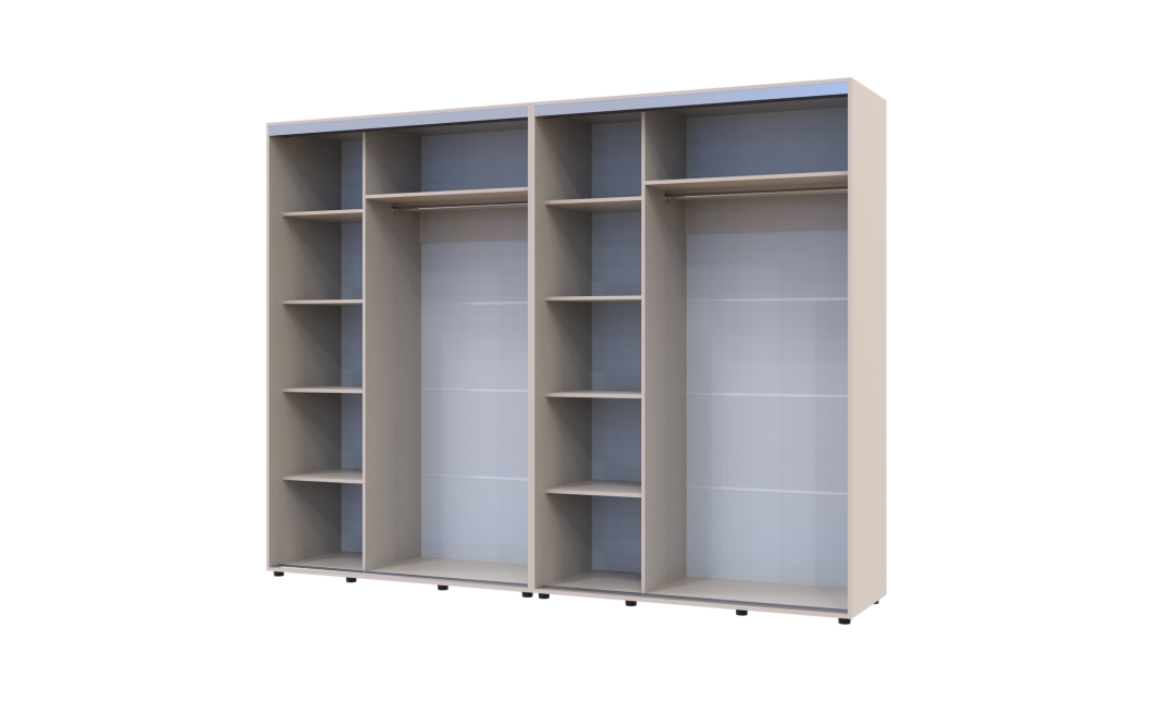 Kleiderschrank Doros Sigma Slim Schiebetüren Kaschmir 2+2 Türen 280x60x214.4 (42005603)