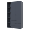 Kleiderschrank Doros Gelar Graphitgrau 2 Türen mit offenem Regal 115,7x49,5x203,4 (42005054)