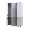 Kleiderschrank Doros Thorn Natti Kiefer/Weiß 3 Türen Kleiderstange 135x51,6x200 (44900507)